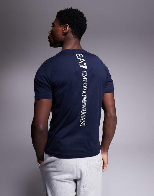 Armani - EA7 - T-shirt met ronde hals en logo in marineblauw, 2 van 4