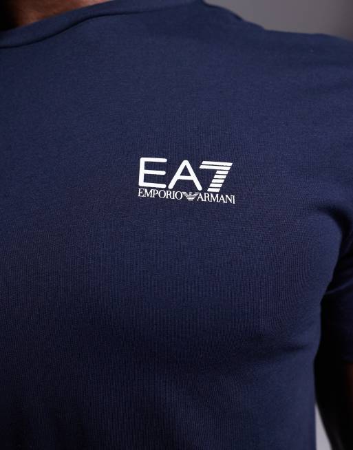 Armani - EA7 - T-shirt met ronde hals en logo in marineblauw, 4 van 4