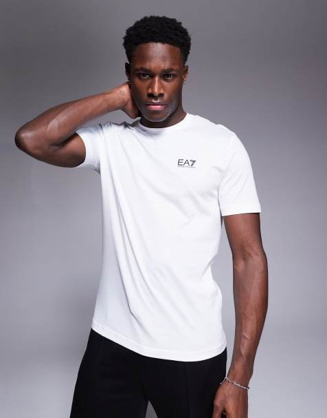Armani - EA7 - T-shirt met ronde hals en logo in wit - view 1