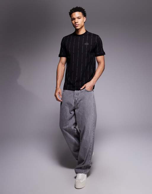 Armani - EA7 - T-shirt nera con logo a monogramma, 2 di 5