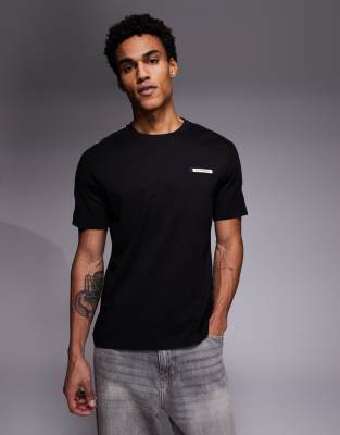 Armani EA7 - T-shirt ras de cou à bande griffée - Noir
