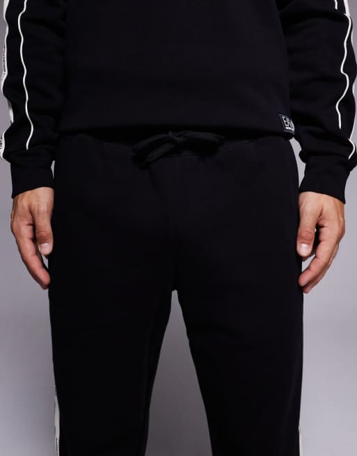 Armani EA7 tape joggers co-ord in black, 4 of 5