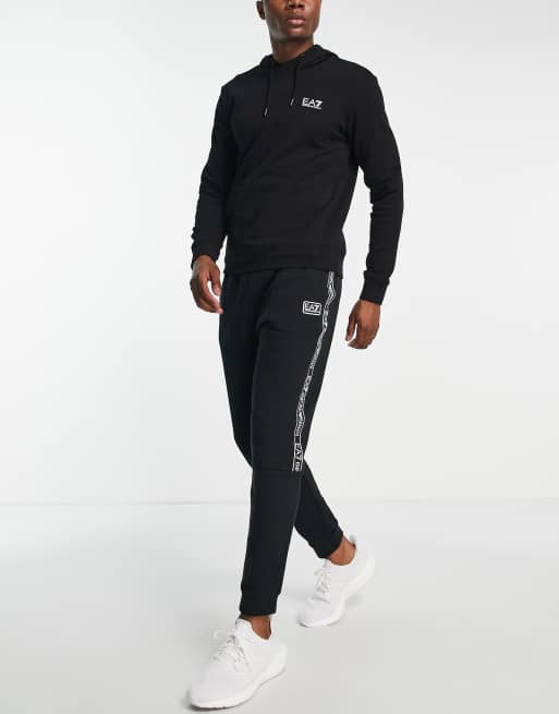 Armani EA7 taped logo joggers in black | ASOS