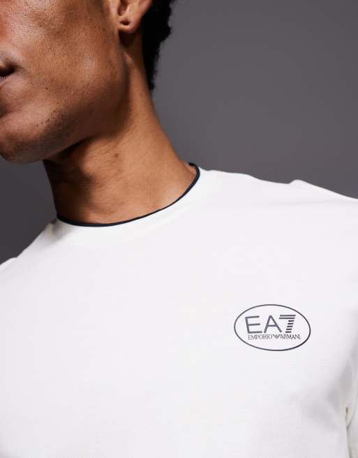 Armani - EA7 Tennis Club - Cremehvid T-shirt med korte ærmer, 5 af 5