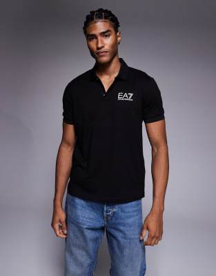 EA7 Armani EA7 train 7 logo polo in black