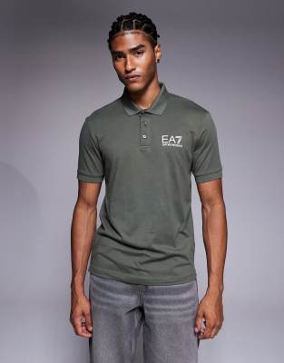 Armani EA7 train 7 logo polo shirt in green
