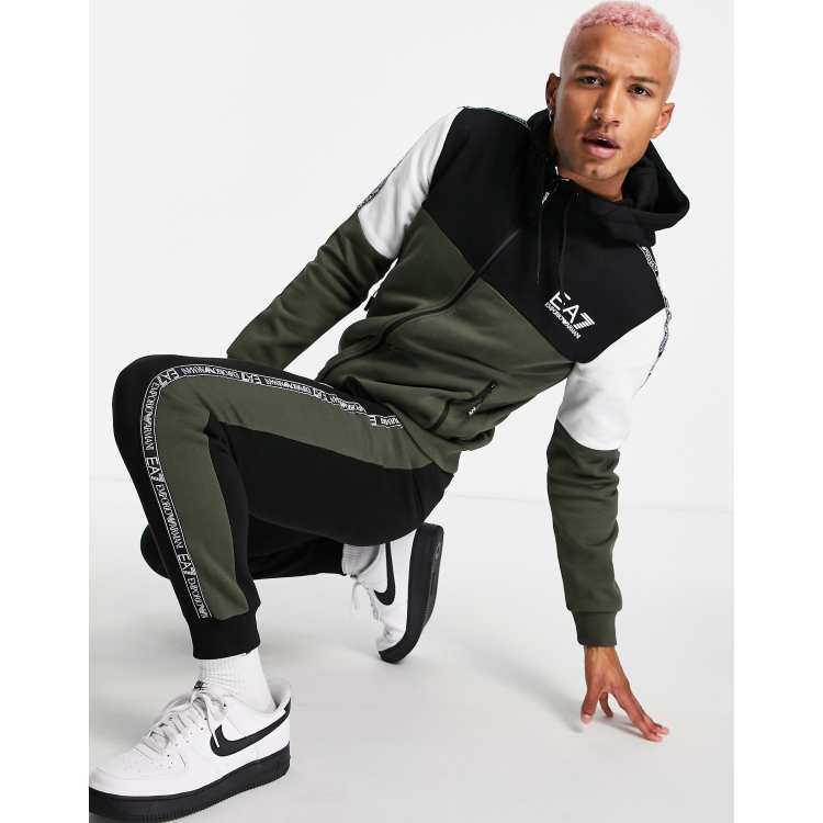 Ea7 colour best sale block hooded suit