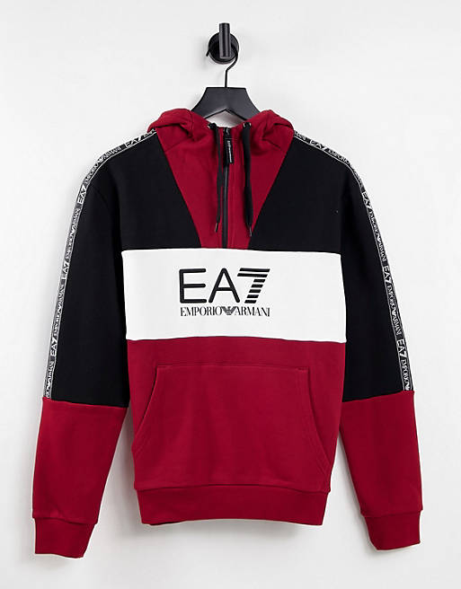 Heren Kleding voor voor Jacks voor EA7 Train Athletic Colour Block Hooded Jas in het Zwart voor heren 