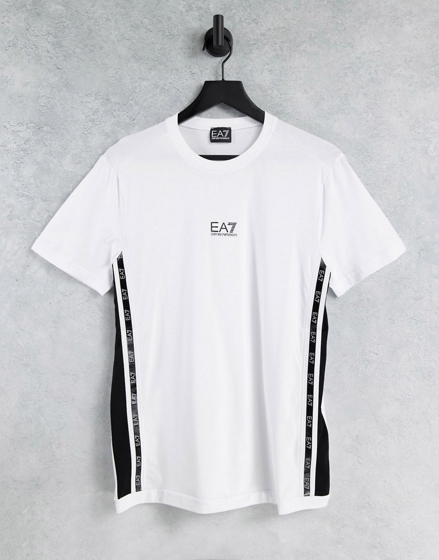Armani EA7 Train chest logo taped T-shirt in white