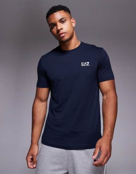 Armani - EA7 Train Core - Blå T-shirt med logo - view 1