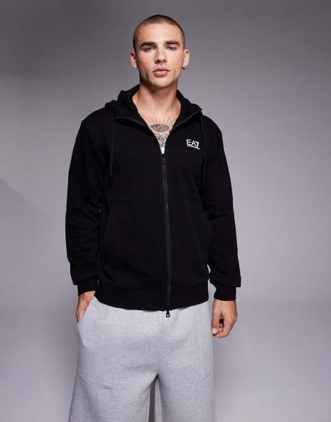 Armani – EA7 Train Core – Czarna bluza z kapturem z logo - view 1