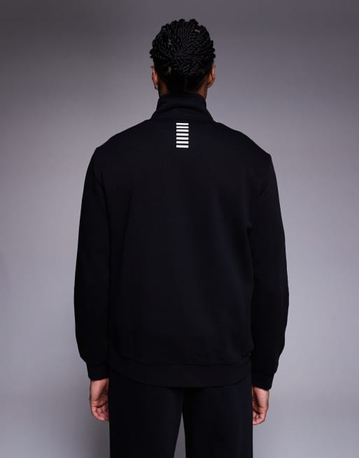 Armani - EA7 Train Core - Felpa nera con logo e zip corta, 3 di 5