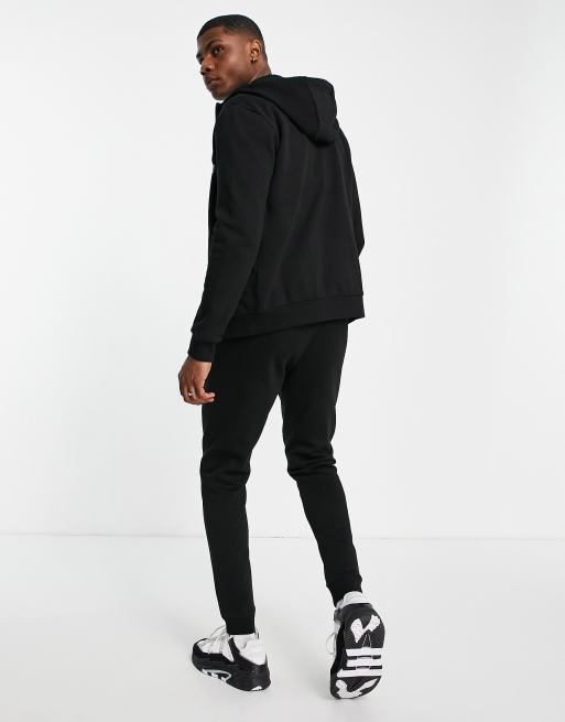Armani – EA7 Train Core ID – Czarny polarowy dres o luźnym kroju z bluzą z kapturem i logo w ramce , 2 z 4