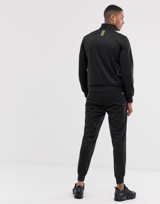 black and gold armani tracksuit