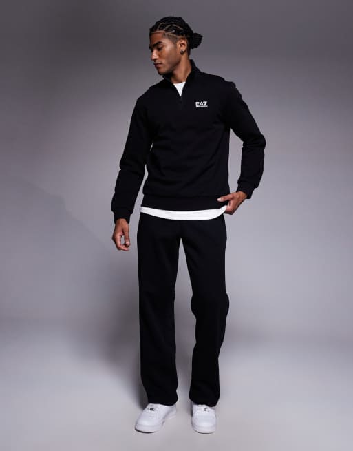 Armani EA7 train core logo half zip sweatshirt in black, 2 of 5