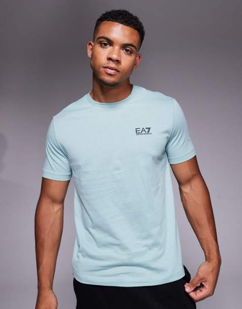Armani EA7 train core logo t-shirt in light blue - view 1
