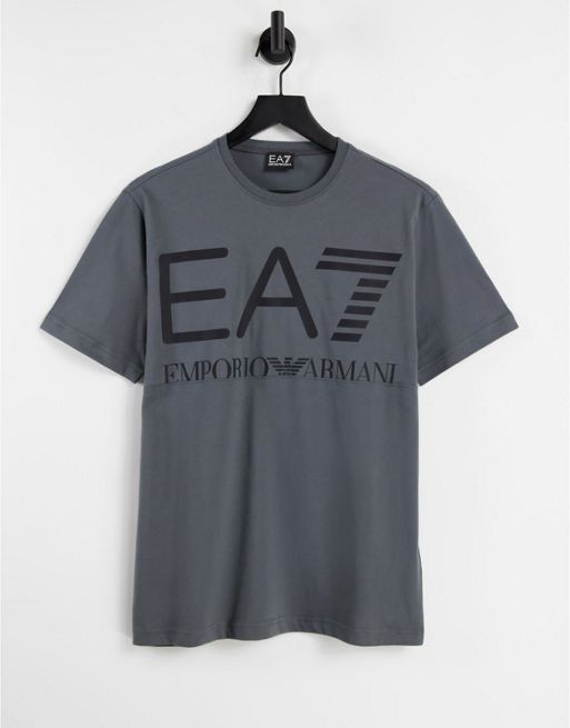 Armani EA7 Train large logo t-shirt in grey