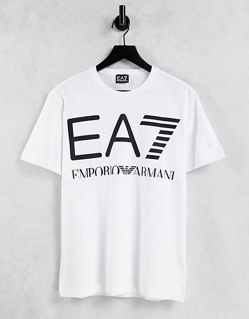 Armani EA7 Train large logo t-shirt in white