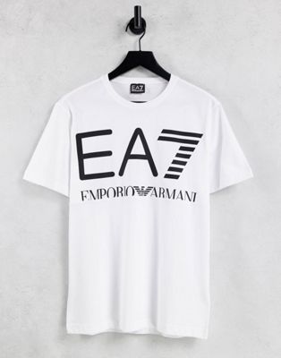 Armani – EA7 Train – T-Shirt in Weiß mit großem Logo