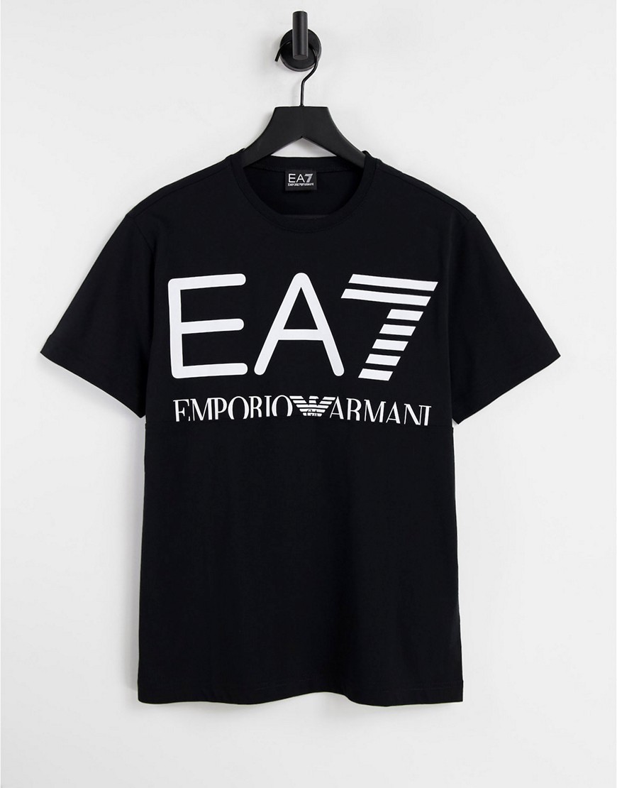 Armani - EA7 Train - T-shirt med stort logo i sort