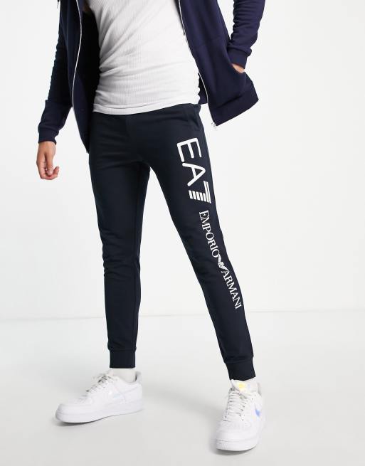 Ea7 joggers black hot sale