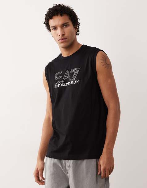 Armani EA7 train visability loose fit tank vest in black