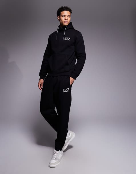 Armani EA7 train visability tracksuit set in black - view 1
