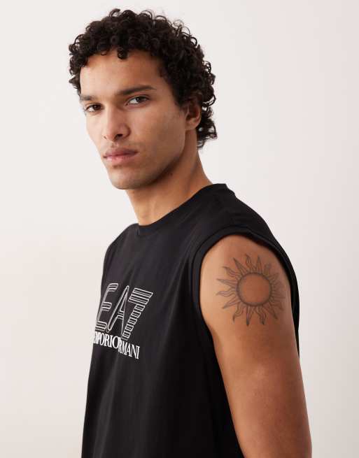 Armani EA7 - Train Visibility - Camiseta negra de corte suelto sin mangas, 2 de 5