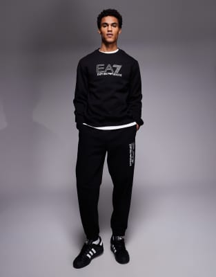 Armani - Train Visibility - Jogginghose in Schwarz mit Logo, Kombiteil Schwarz W28.6