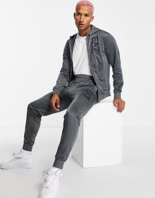 ea7 emporio armani visibility tracksuit grey