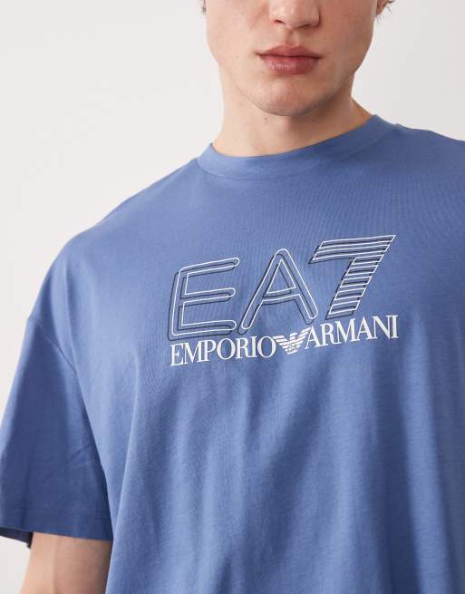 Armani – EA7 Train Visibility – Locker geschnittenes T-Shirt in Blau, 5 von 5
