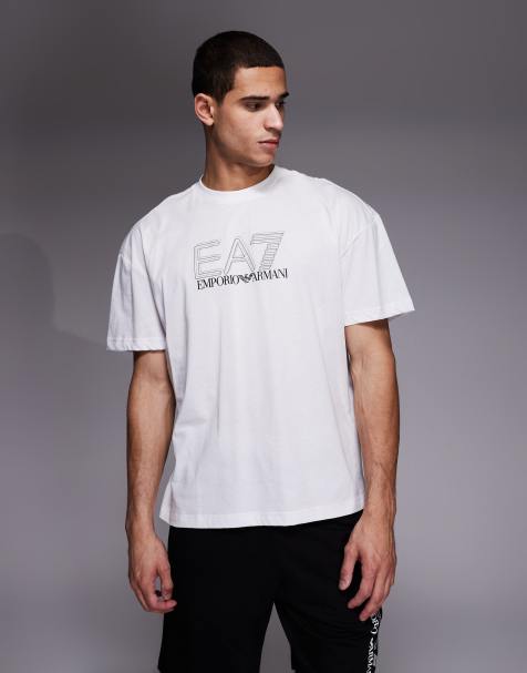 Armani – EA7 Train Visibility – Locker geschnittenes T-Shirt in Weiß - view 1