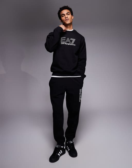 Armani EA7 train visibility logo co-ord sweatshirt in black, 2 of 5