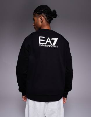 Armani EA7 train visibility logo sweatshirt in black