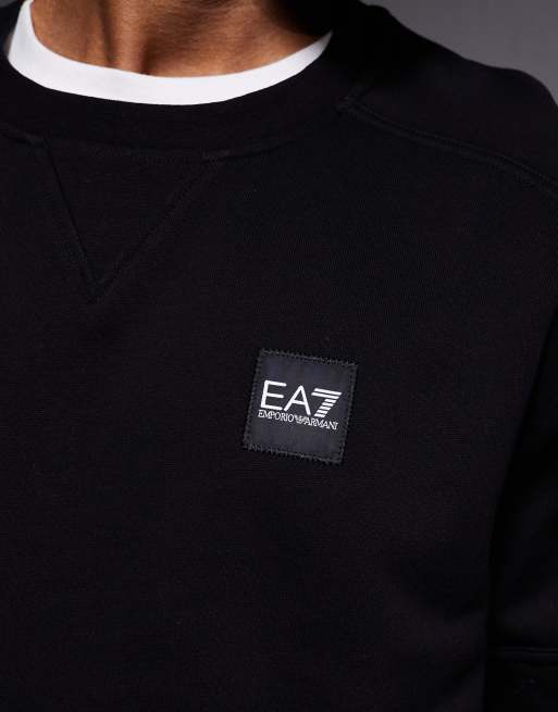 Armani EA7 train visibility logo sweatshirt in black, 4 of 5