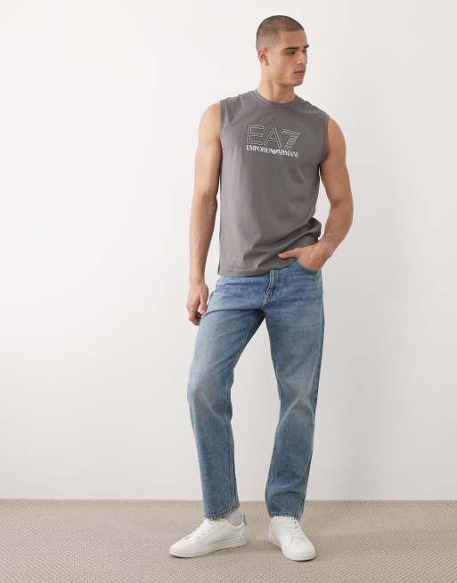 Armani EA7 train visibility loose fit tank vest in brown, 2 of 5