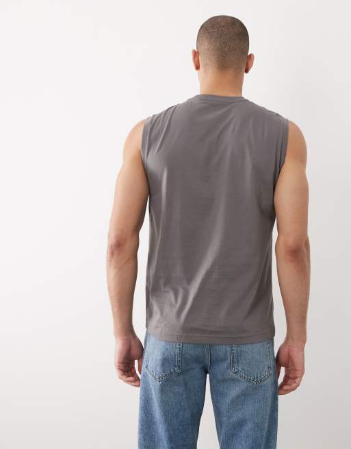 Armani EA7 train visibility loose fit tank vest in brown, 5 of 5