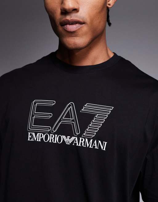 Armani - EA7 - Train Visibility - Losvallend T-shirt in zwart, 4 van 5