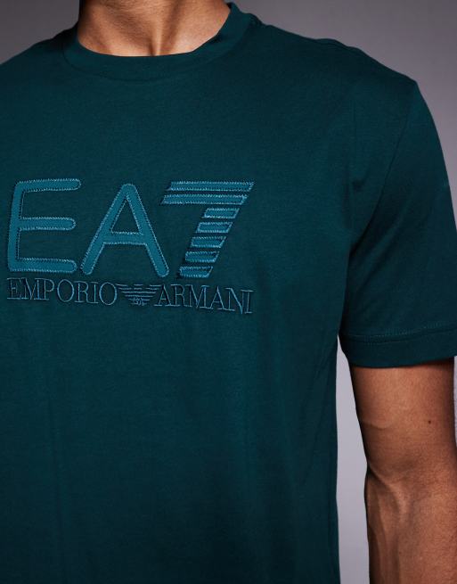Armani – EA7 Train Visibility – T-Shirt in Blaugrün mit großem Logo, 4 von 5