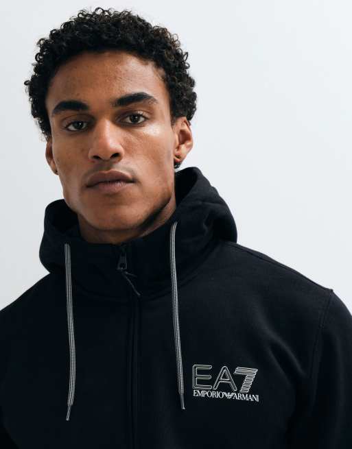 Armani EA7 train visibility tracksuit set in black, 2 of 5