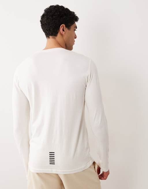 Armani EA7 training long sleeve t-shirt in cream, 4 of 5