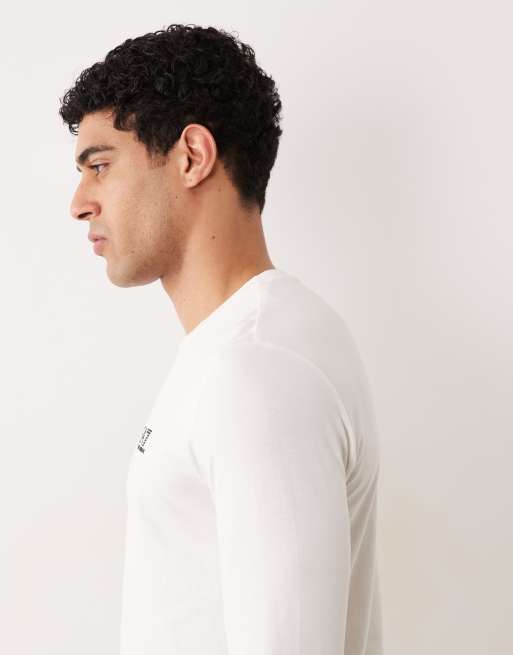 Armani EA7 training long sleeve t-shirt in cream, 5 of 5