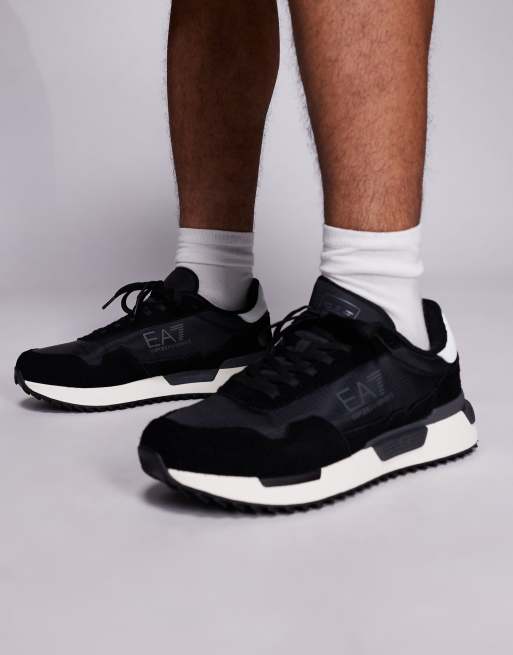 Armani EA7 vintage runner style trainers in black