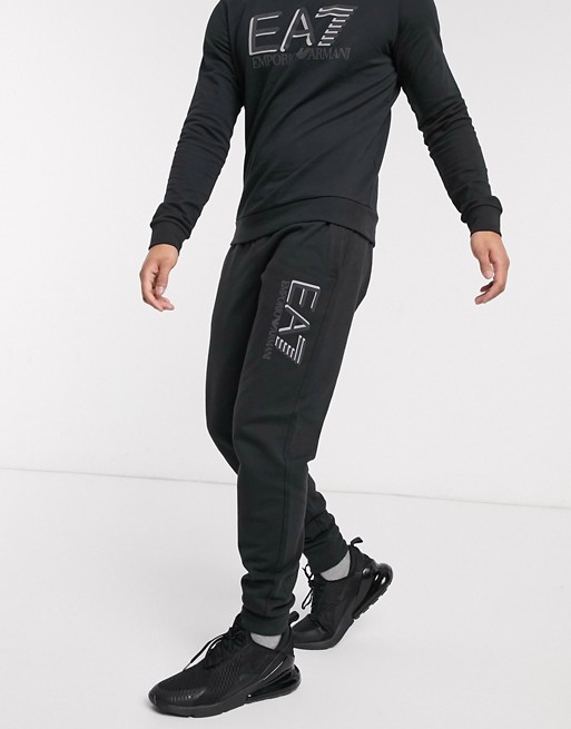 Armani EA7 Visibility large logo sweat joggers in black