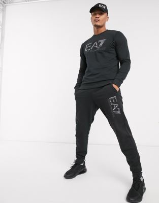 ea7 visibility tracksuit grey