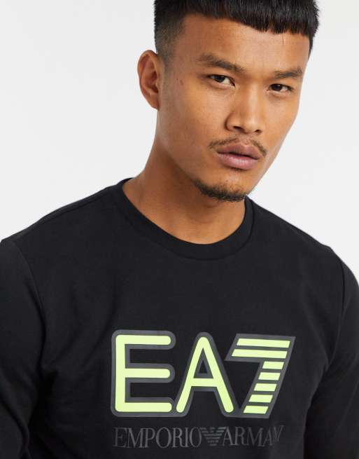 Armani EA7 Visibility logo sweatshirt in black ASOS