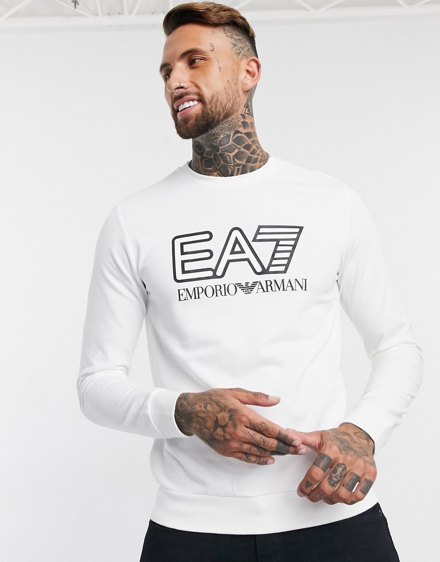 Armani EA7 Visibility logo sweatshirt in white