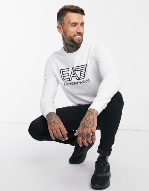 Ea7 visibility logo sweatshirt new arrivals