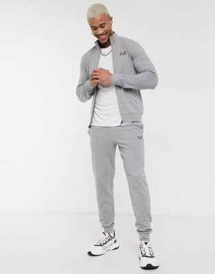 ea7 tracksuit grey and black
