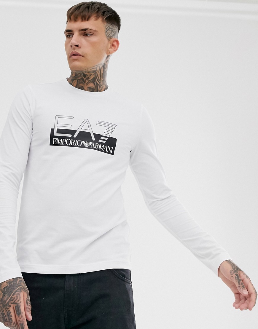 Armani EA7 - Visibility T-shirt met lange mouwen en logo in wit